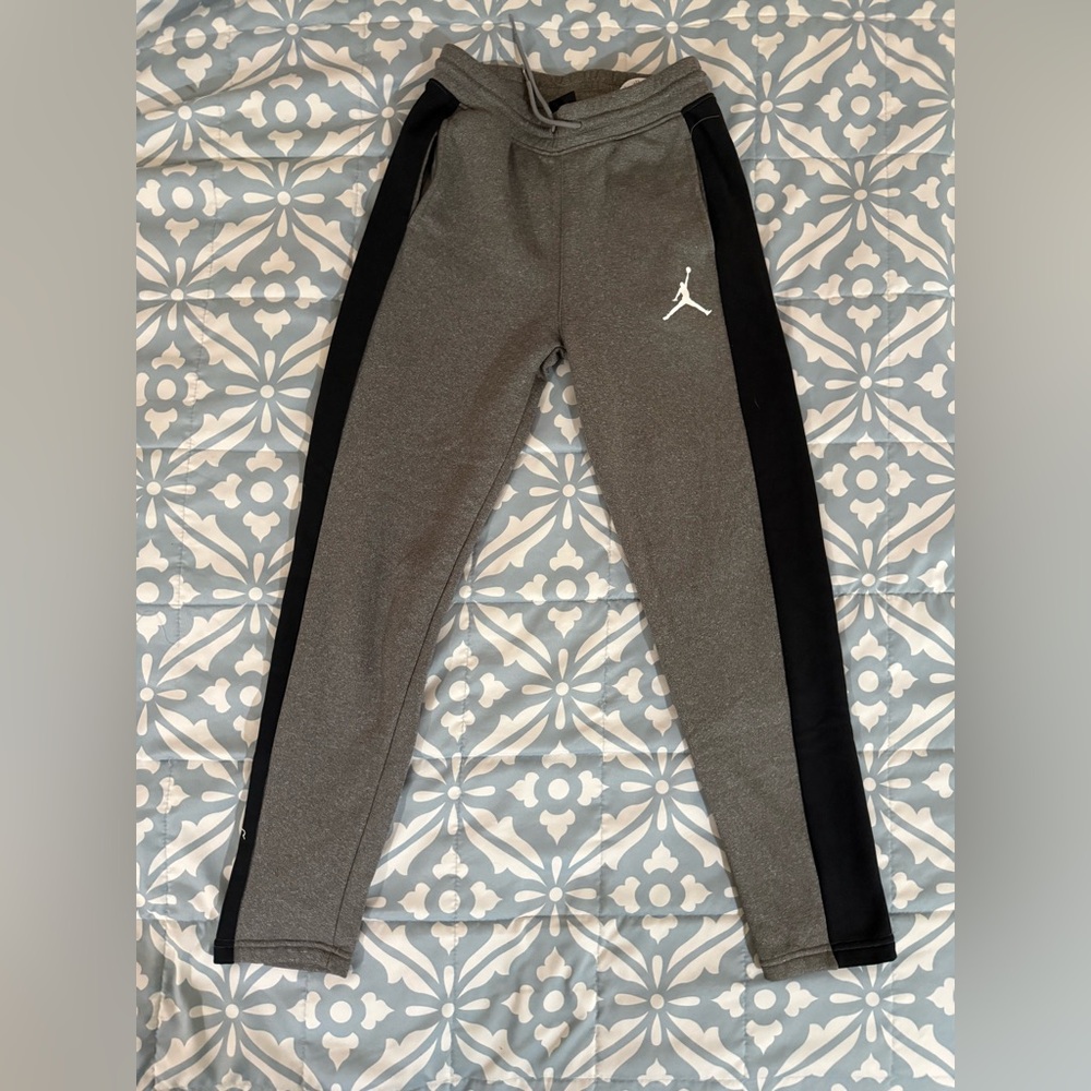 Jordan Gray and Black Sweatpants Tapered Fit